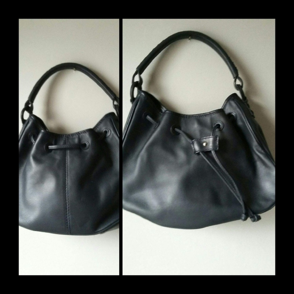NWOT Talbots Small Navy Leather Shoulder Bag